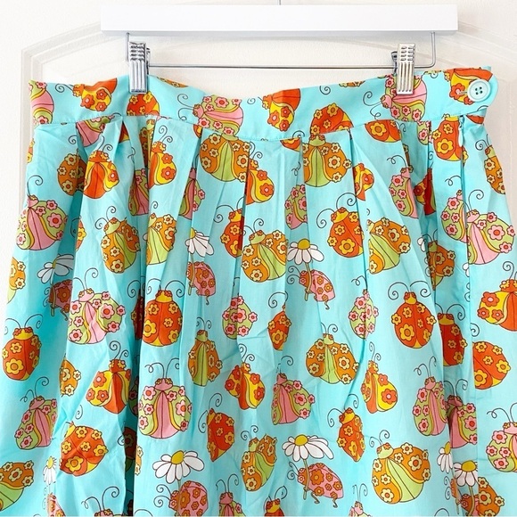 MODCLOTH X Marisol Ladybug Pleated Swing Skirt NEW Novelty - Picture 5 of 11